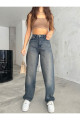 Kadın Soluk Efektli Bol Kesim Geniş Paça Rahat Baggy Jean Pantolon Kadın Soluk Efektli Bol Kesim Geniş Paça Rahat Baggy Jean Pantolon