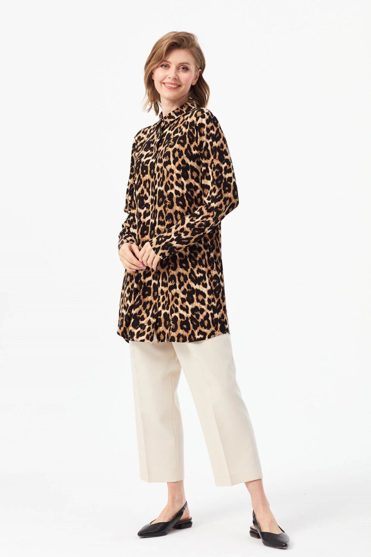 Leopar Desenli Tunik Kahve Leopar Desenli Tunik Kahve