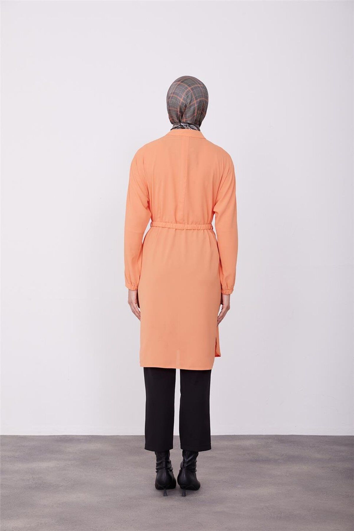 Lastikli Kemerli Tunik 23k4701 Mandarin Lastikli Kemerli Tunik 23k4701 Mandarin