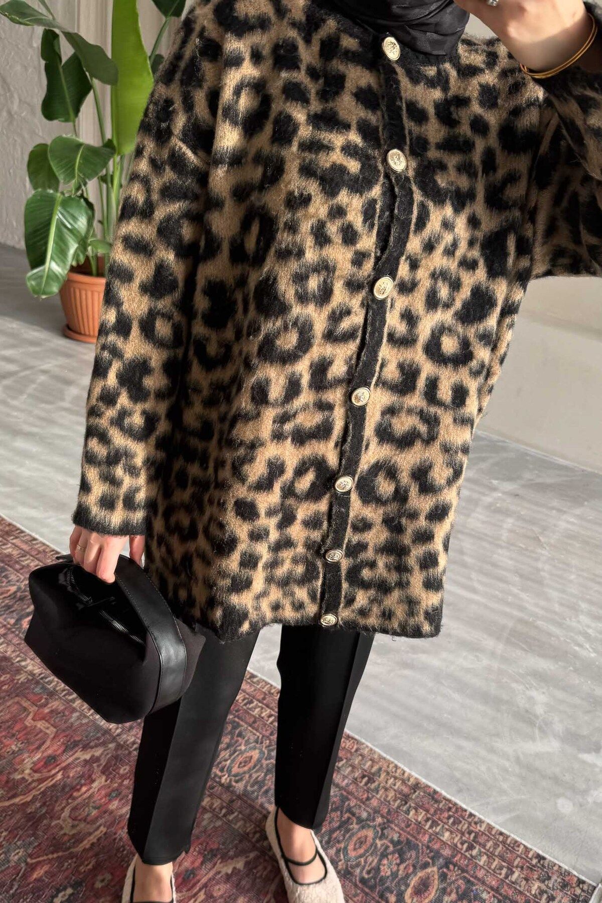 Leopar Desen Hırka Leopar Desen Hırka