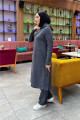 Kapşonlu Yandat Çıtçıtlı Sade Basic Uzun Tunik ve Pantolon İkili Spor Takım - 03071 - Antrasit Kapşonlu Yandat Çıtçıtlı Sade Basic Uzun Tunik ve Pantolon İkili Spor Takım - 03071 - Antrasit