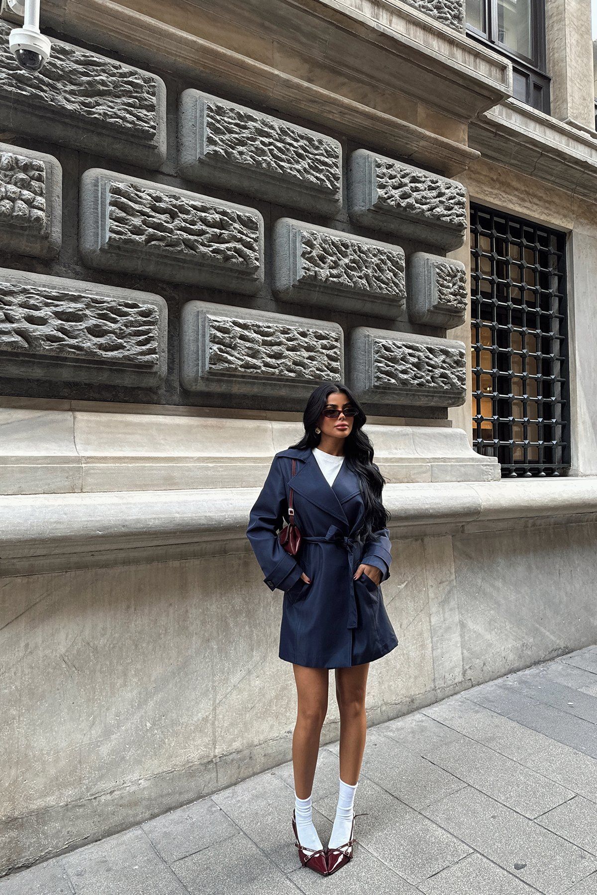 Lacivert Pyrena Kısa Trençkot ATE-1569 Lacivert Pyrena Kısa Trençkot ATE-1569