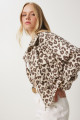 Leopar Desenli Gabardin Ceket BEJ KAHVERENGİ LSA0003 Leopar Desenli Gabardin Ceket BEJ KAHVERENGİ LSA0003