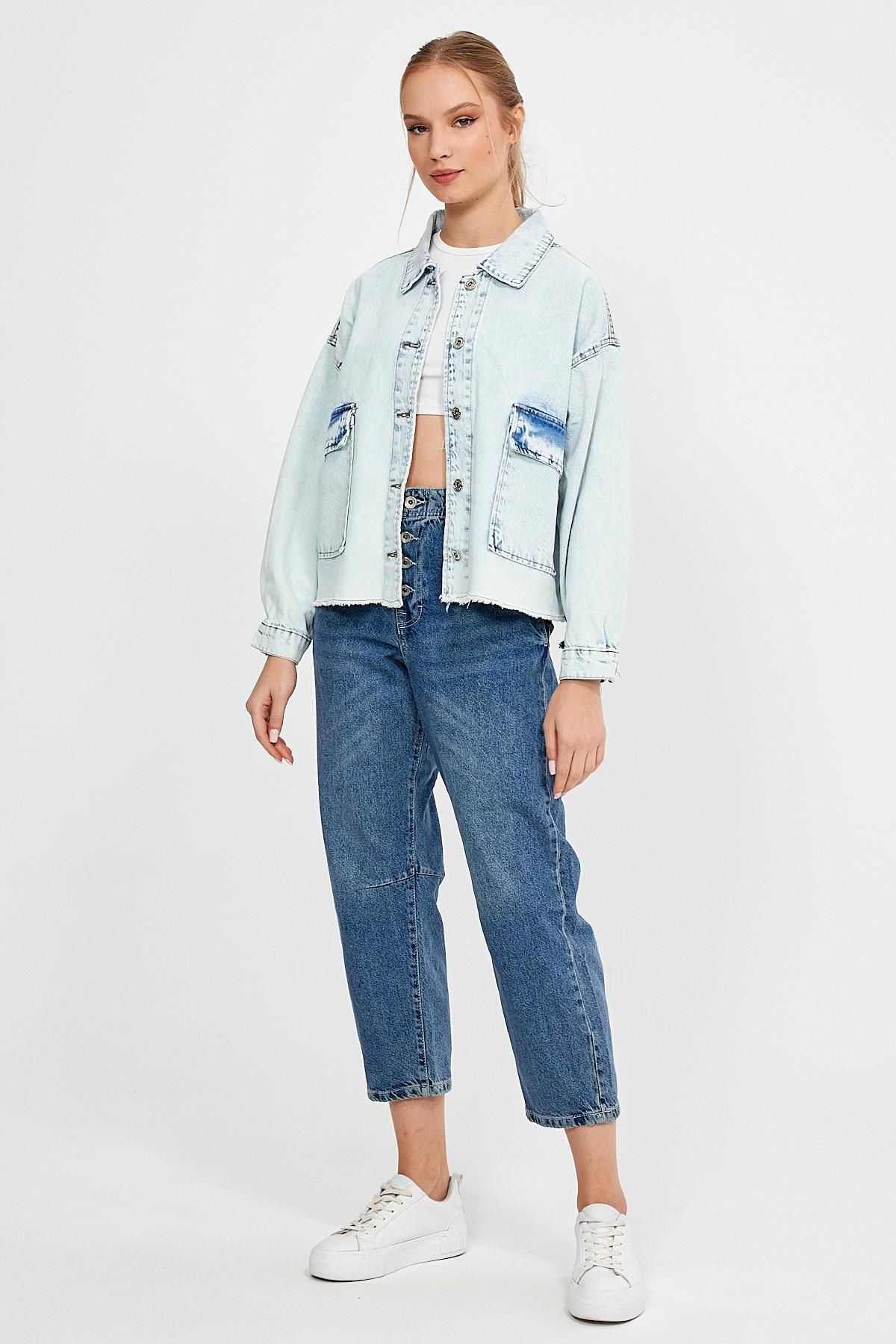 ÖZEL KOLEKSİYON CEPLİ DENİM CEKET (AG-3003) ÖZEL KOLEKSİYON CEPLİ DENİM CEKET (AG-3003)