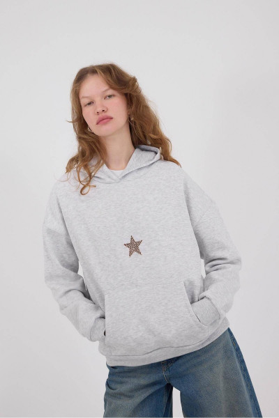 Leopar Yıldızlı Şardonlu Sweatshirt S1617 Leopar Yıldızlı Şardonlu Sweatshirt S1617