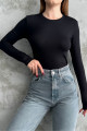 Siyah Bisiklet Yaka Basic Uzun Kollu Body Siyah Bisiklet Yaka Basic Uzun Kollu Body