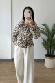 RBN038 99481 Kol Kemer Detay Leopar Ceket LEOPAR RBN038 99481 Kol Kemer Detay Leopar Ceket LEOPAR