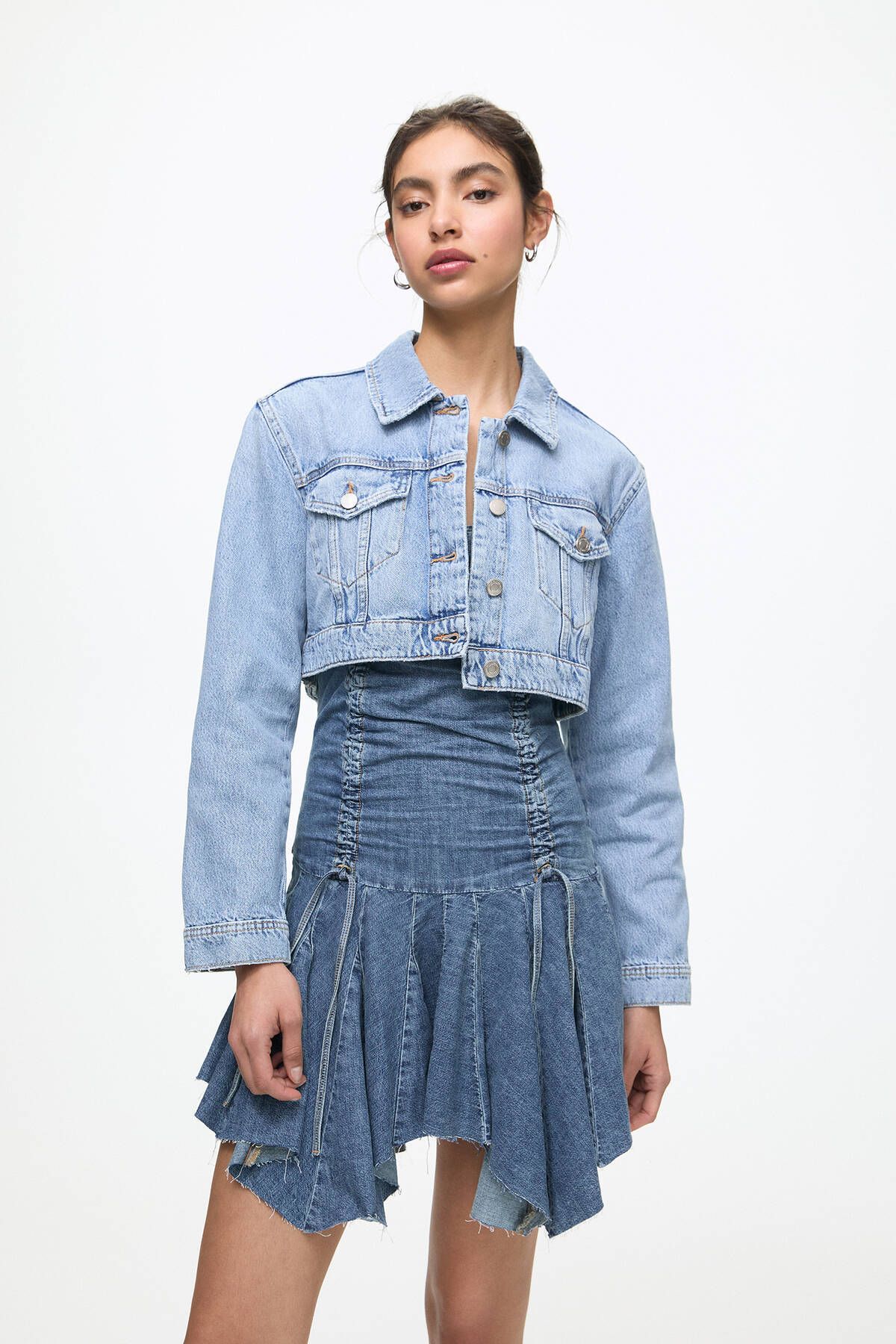 Crop Denim Ceket