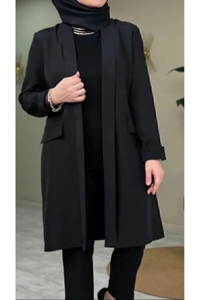 Kadın Uzun Giy Çık Siyah Ceket Kadın Uzun Giy Çık Siyah Ceket