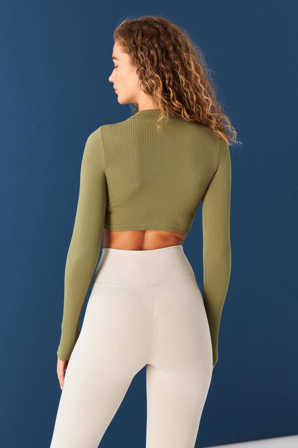 Uzun Kol Seamless Crop Bluz B0409-l5 Uzun Kol Seamless Crop Bluz B0409-l5