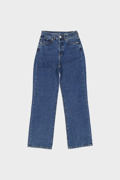 Weslie Koyu Mavi Yüksek Bel  Patı Düğmeli Wideleg Fit Jean Pantolon C 4530-048 Weslie Koyu Mavi Yüksek Bel  Patı Düğmeli Wideleg Fit Jean Pantolon C 4530-048