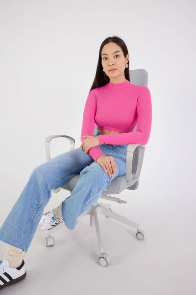 Uzun Kol Seamless Crop Bluz B0409-l5 Uzun Kol Seamless Crop Bluz B0409-l5
