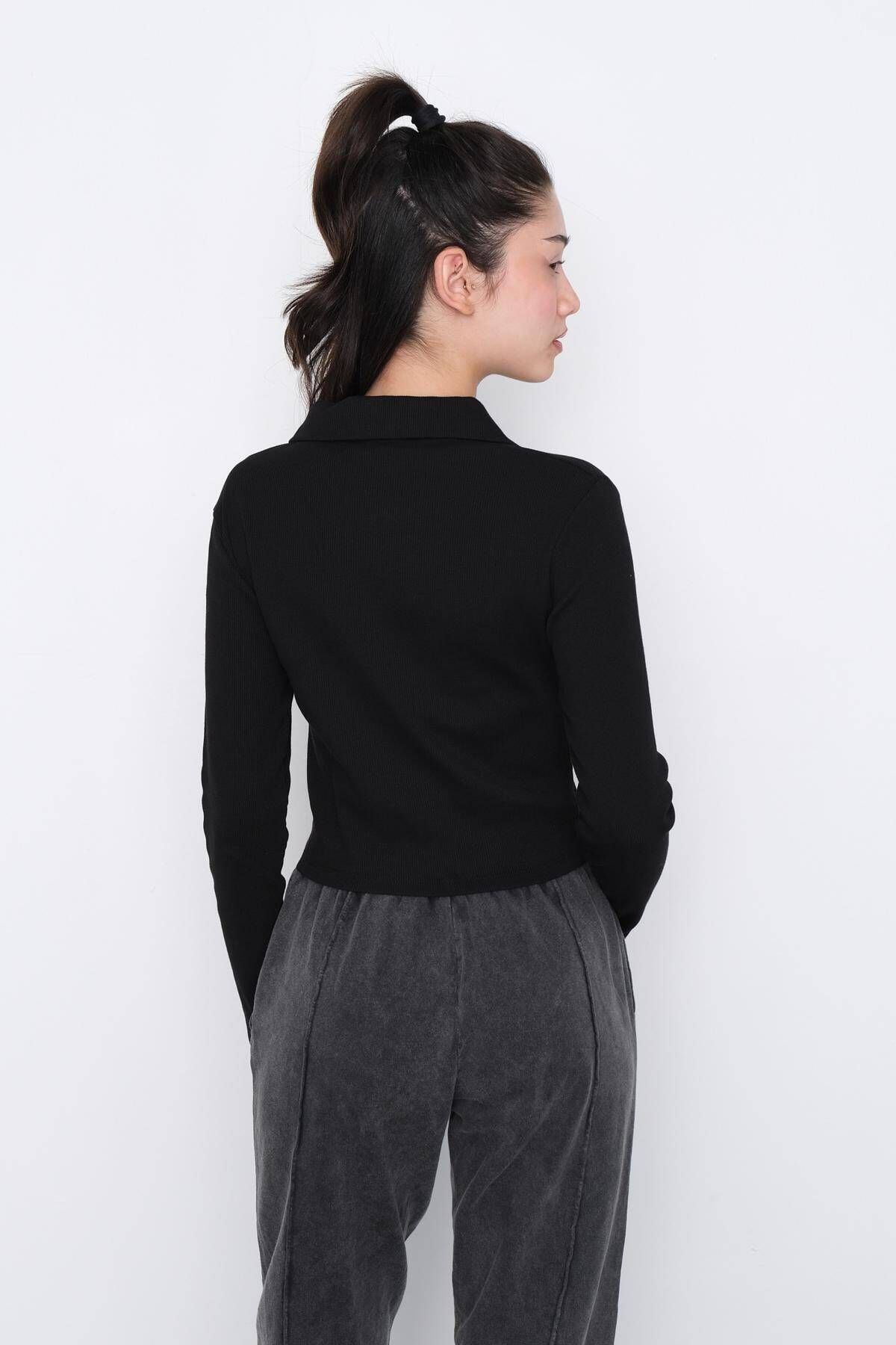 Polo Yaka Uzun Kollu Bluz B1125-X7 Polo Yaka Uzun Kollu Bluz B1125-X7