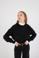 Bisiklet Yaka Şardonlu Crop Sweatshirt S10170-E13