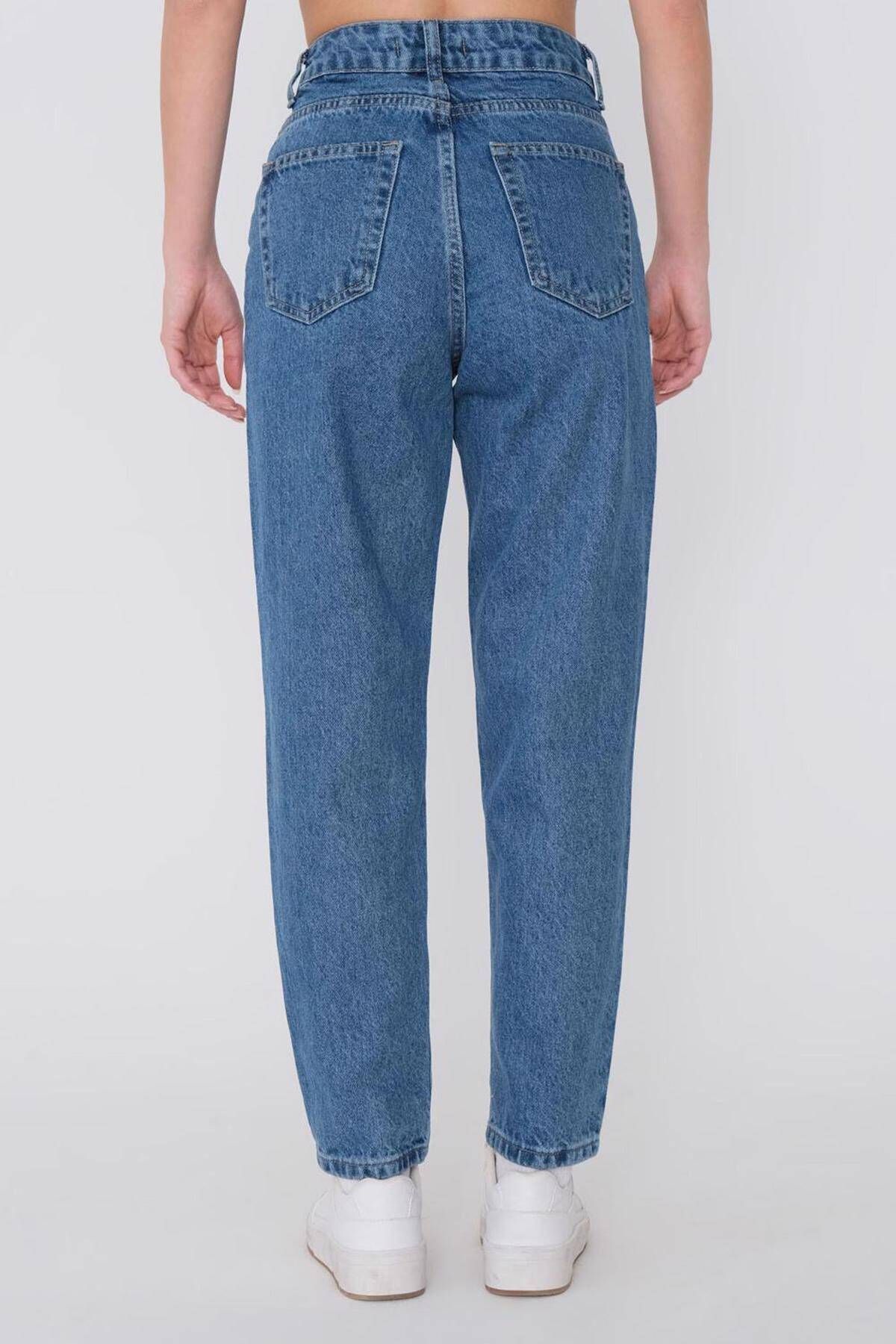 Yüksek Bel Mom Jean Pantolon Pn5862-1-pns Yüksek Bel Mom Jean Pantolon Pn5862-1-pns