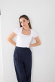 U Yaka Kısa Kollu Basic Bluz P3872-t9 U Yaka Kısa Kollu Basic Bluz P3872-t9