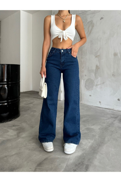 Lacivert Yüksek Bel Palazzo Jean Lacivert Yüksek Bel Palazzo Jean