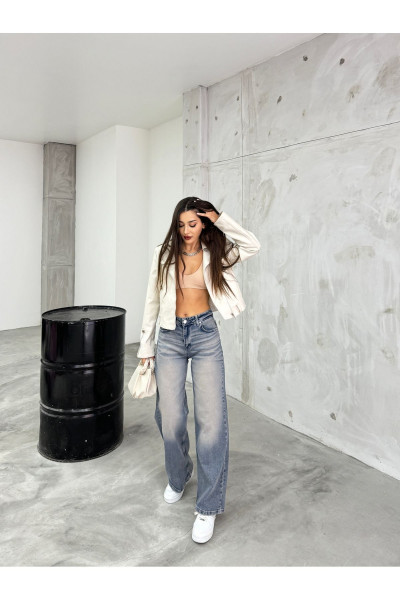 Kadın Soluk Efekt Vintage Yüksek Bel Wide Leg Jeans Kadın Soluk Efekt Vintage Yüksek Bel Wide Leg Jeans