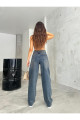 Kadın Soluk Efektli Bol Kesim Geniş Paça Rahat Baggy Jean Pantolon Kadın Soluk Efektli Bol Kesim Geniş Paça Rahat Baggy Jean Pantolon