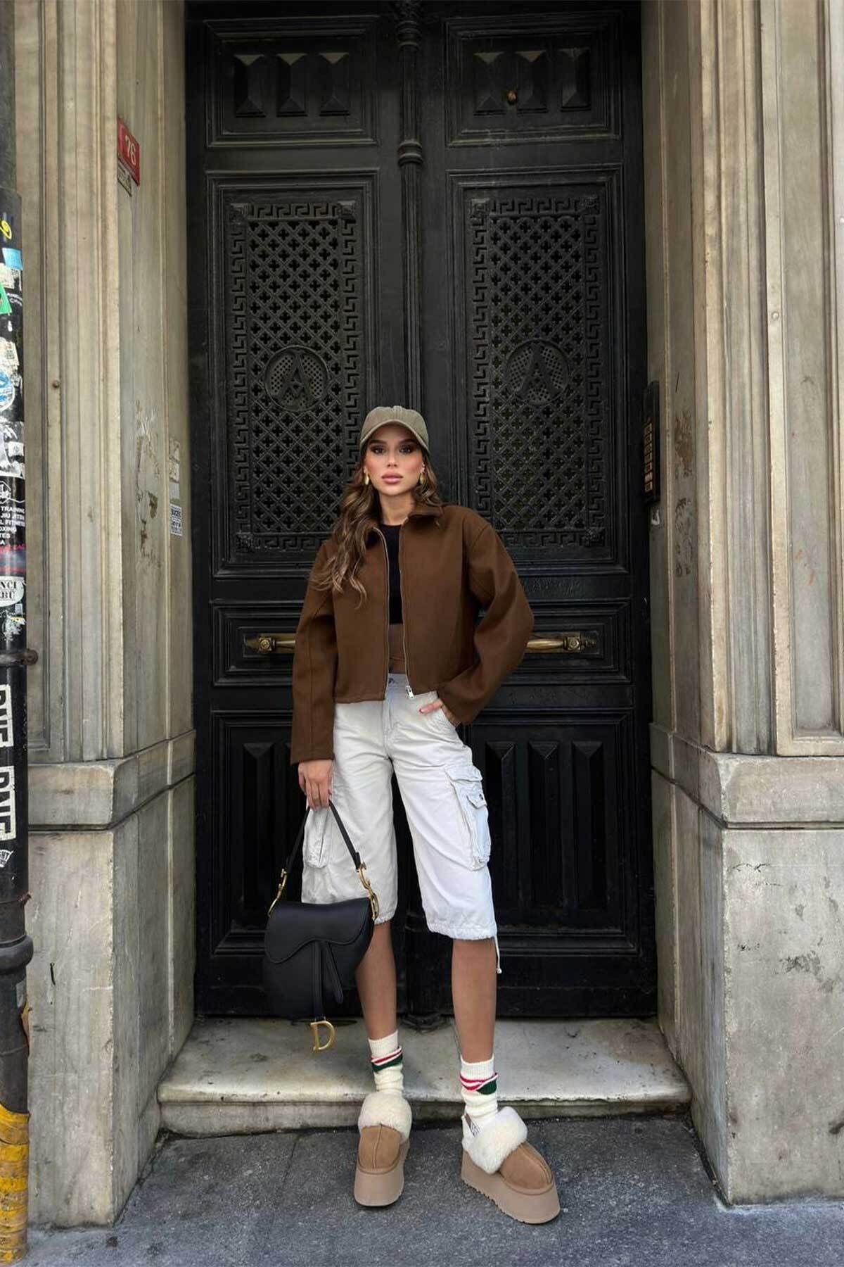 TREND UNISEX KAŞE CEKET KAHVERENGİ TREND UNISEX KAŞE CEKET KAHVERENGİ
