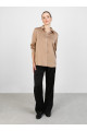 Sedef Düğme Detaylı Saten Tunik - Natural - Refka Sedef Düğme Detaylı Saten Tunik - Natural - Refka