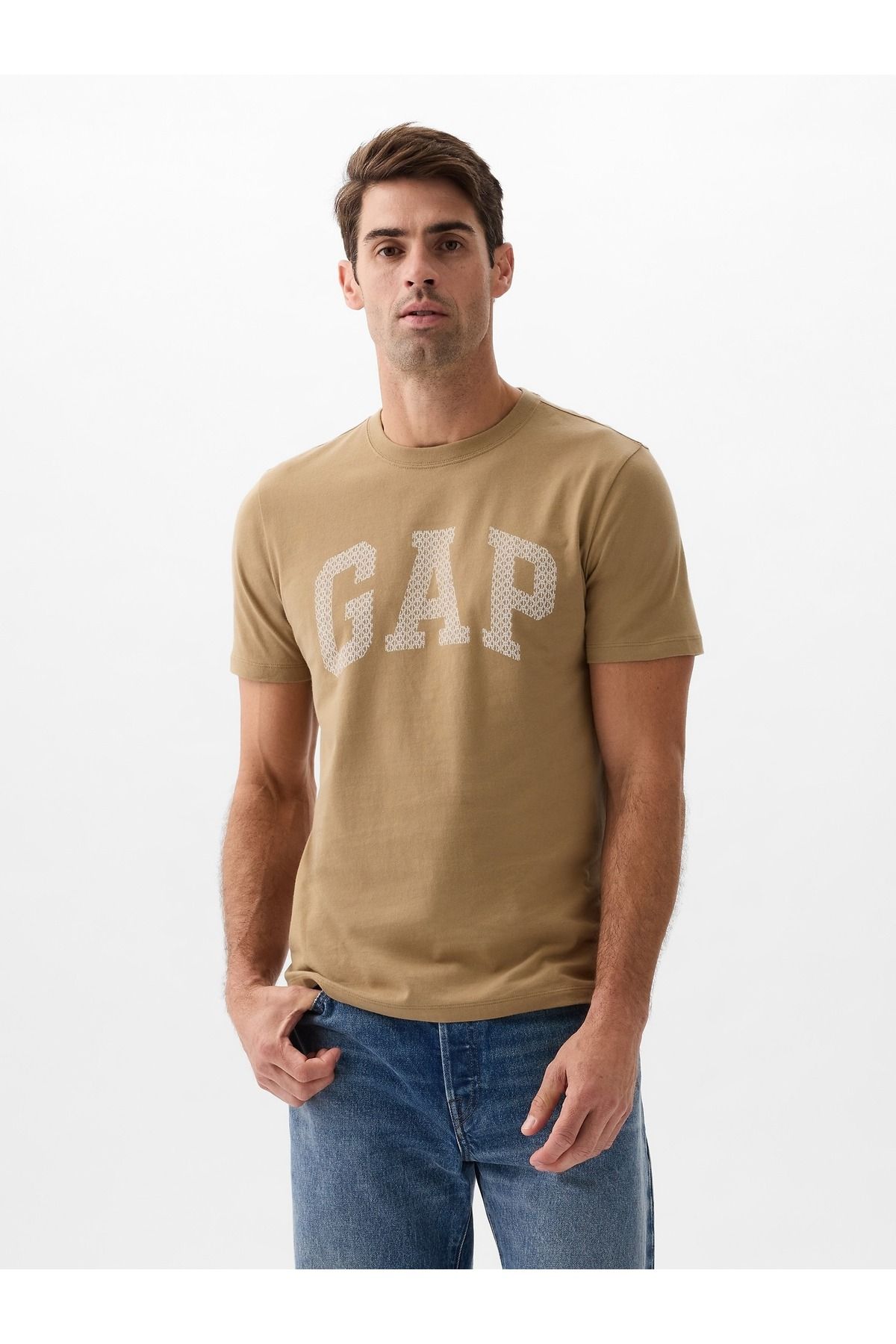 Erkek Kahverengi Gap Logo T-Shirt