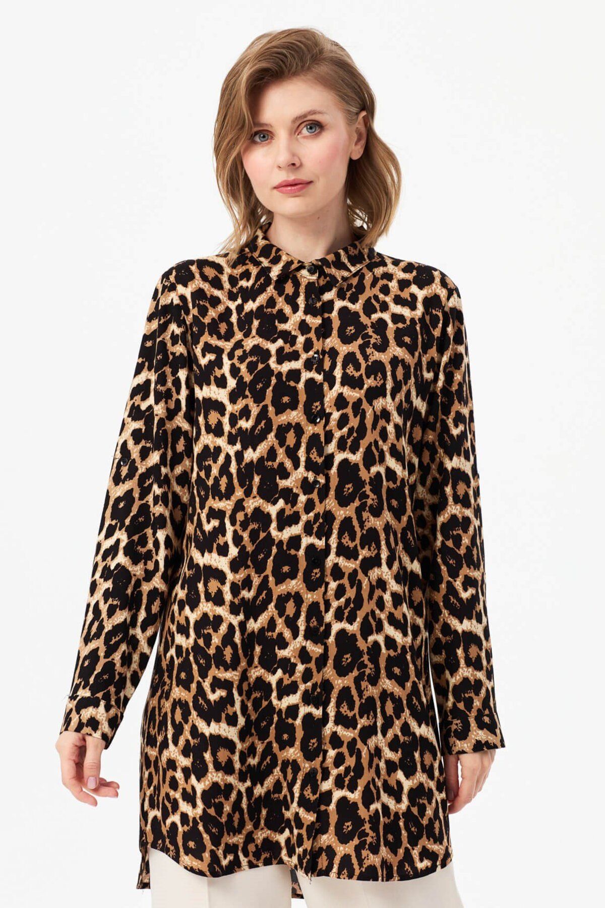 Leopar Desenli Tunik Kahve Leopar Desenli Tunik Kahve