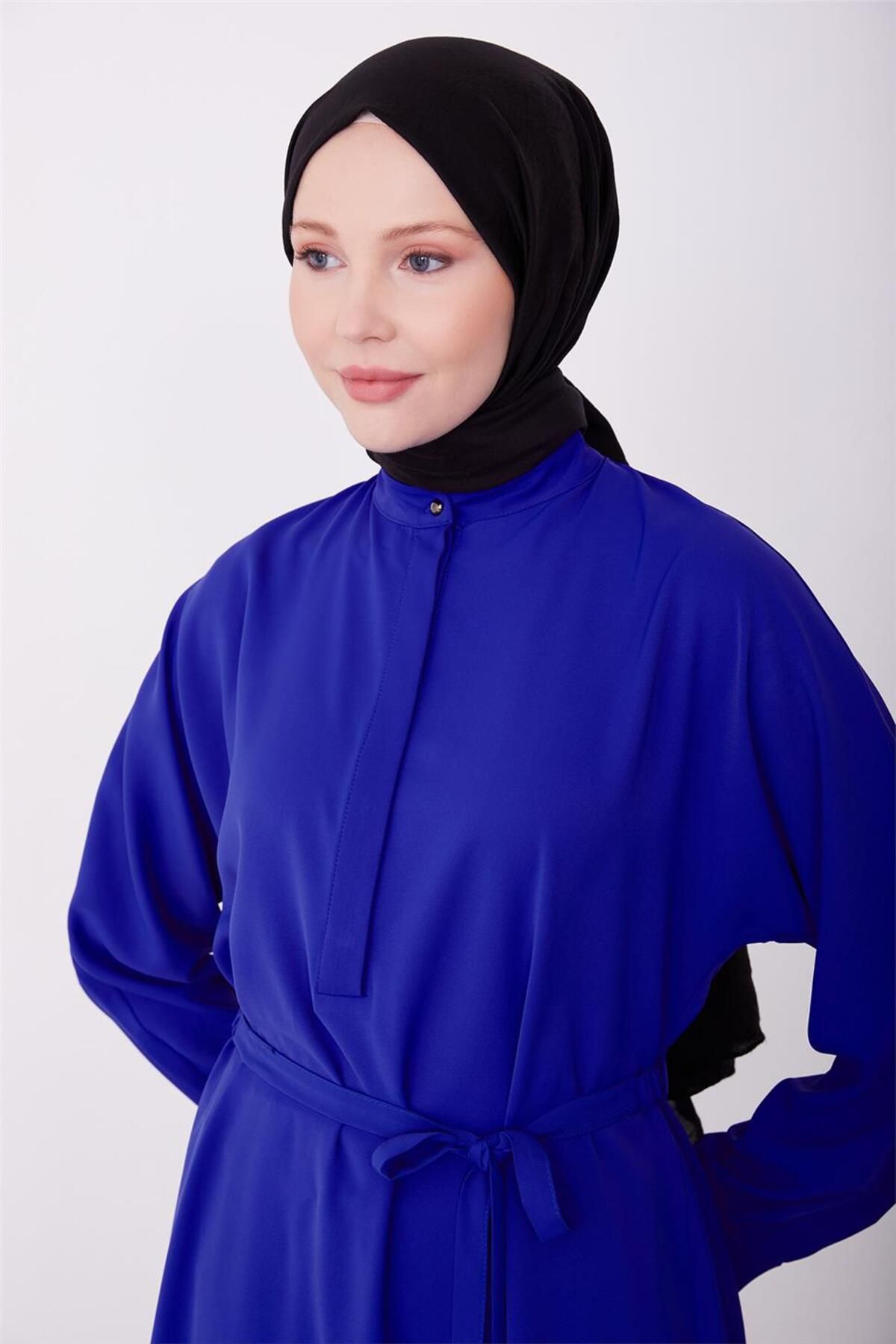 Lastikli Kemerli Tunik 23k4701 Morcivert Lastikli Kemerli Tunik 23k4701 Morcivert