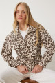 Leopar Desenli Gabardin Ceket BEJ KAHVERENGİ LSA0003 Leopar Desenli Gabardin Ceket BEJ KAHVERENGİ LSA0003