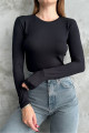 Siyah Bisiklet Yaka Basic Uzun Kollu Body Siyah Bisiklet Yaka Basic Uzun Kollu Body