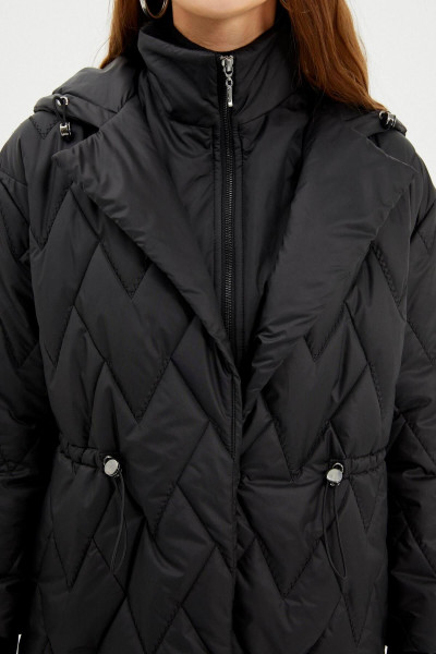 Kapüşonlu Kapitone Siyah Mont 13368 Kapüşonlu Kapitone Siyah Mont 13368