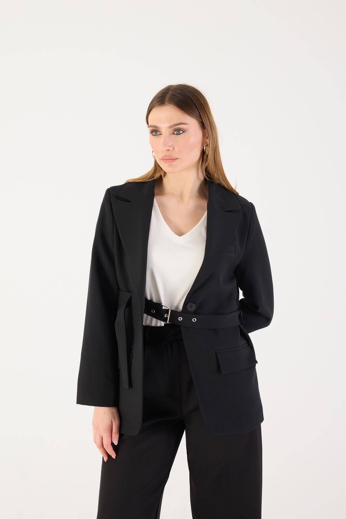 Kemer Detaylı Blazer Ceket C9367-Z9 Kemer Detaylı Blazer Ceket C9367-Z9
