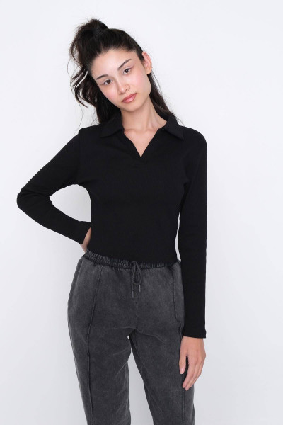 Polo Yaka Uzun Kollu Bluz B1125-X7 Polo Yaka Uzun Kollu Bluz B1125-X7