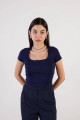 U Yaka Kısa Kollu Basic Bluz P3872-t9 U Yaka Kısa Kollu Basic Bluz P3872-t9