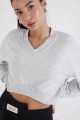 V Yaka Crop Sweatshirt S1494-i2