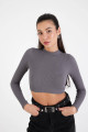 Uzun Kol Seamless Crop Bluz B0409-l5 Uzun Kol Seamless Crop Bluz B0409-l5