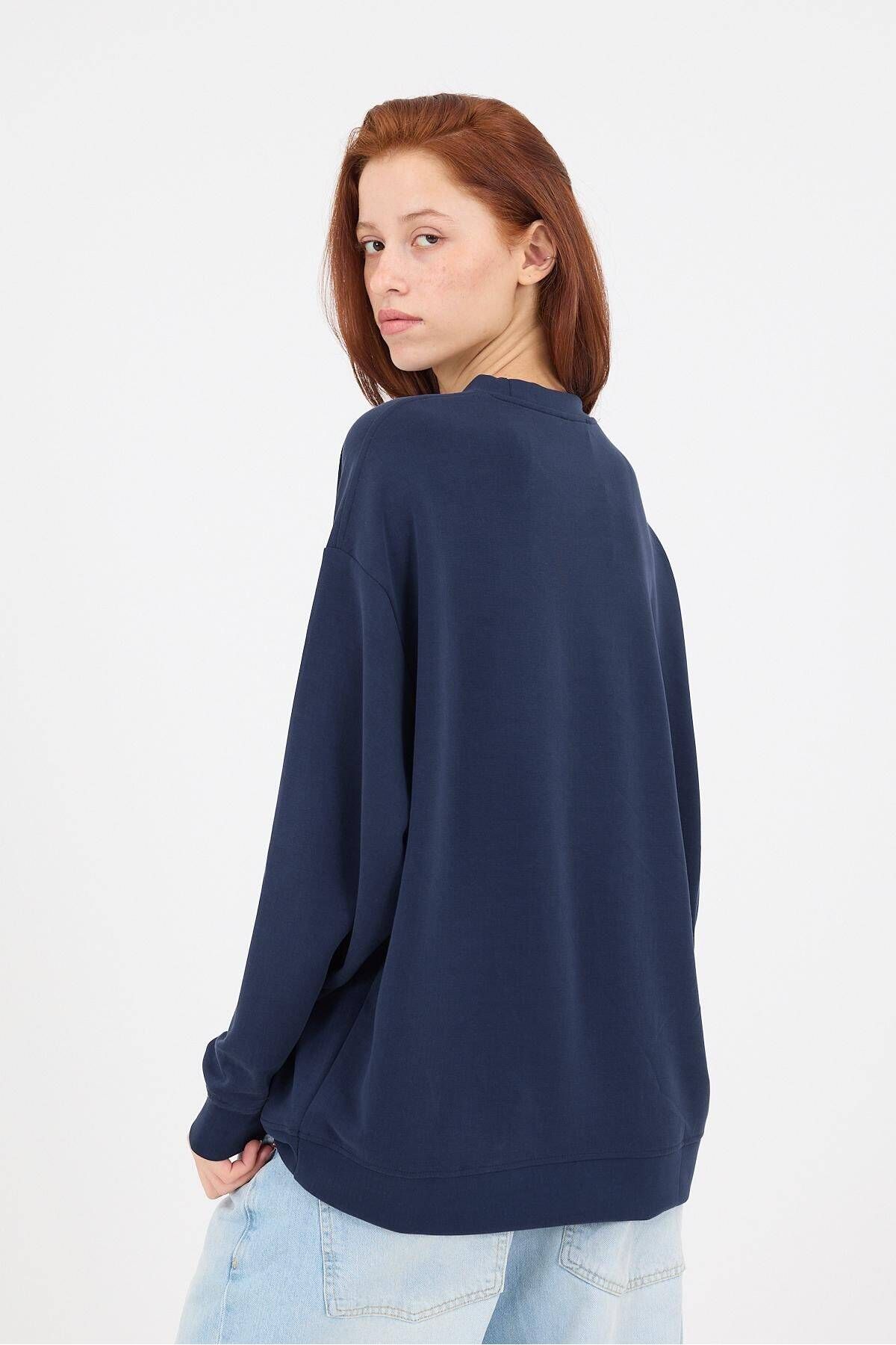 Bisiklet Yaka Oversize Modal Sweatshirt S16801-U11