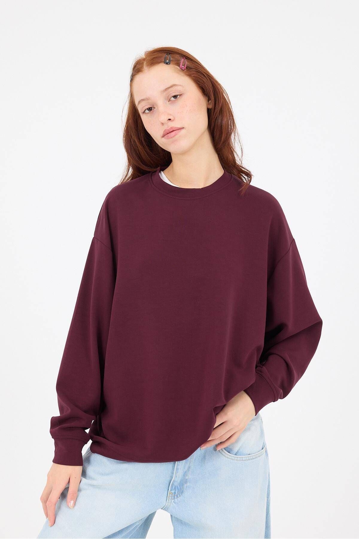 Bisiklet Yaka Oversize Modal Sweatshirt S16801-U11