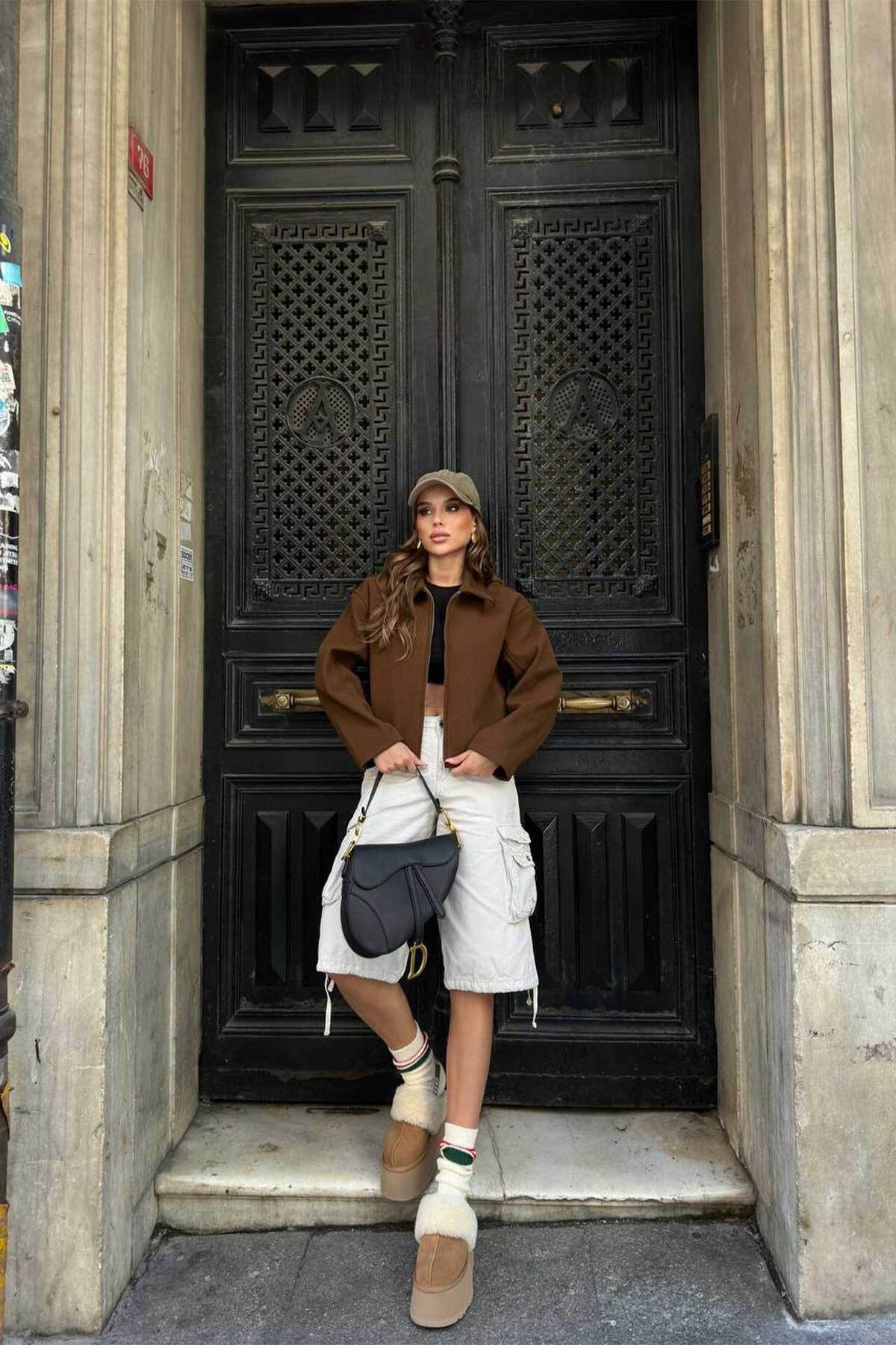 TREND UNISEX KAŞE CEKET KAHVERENGİ TREND UNISEX KAŞE CEKET KAHVERENGİ