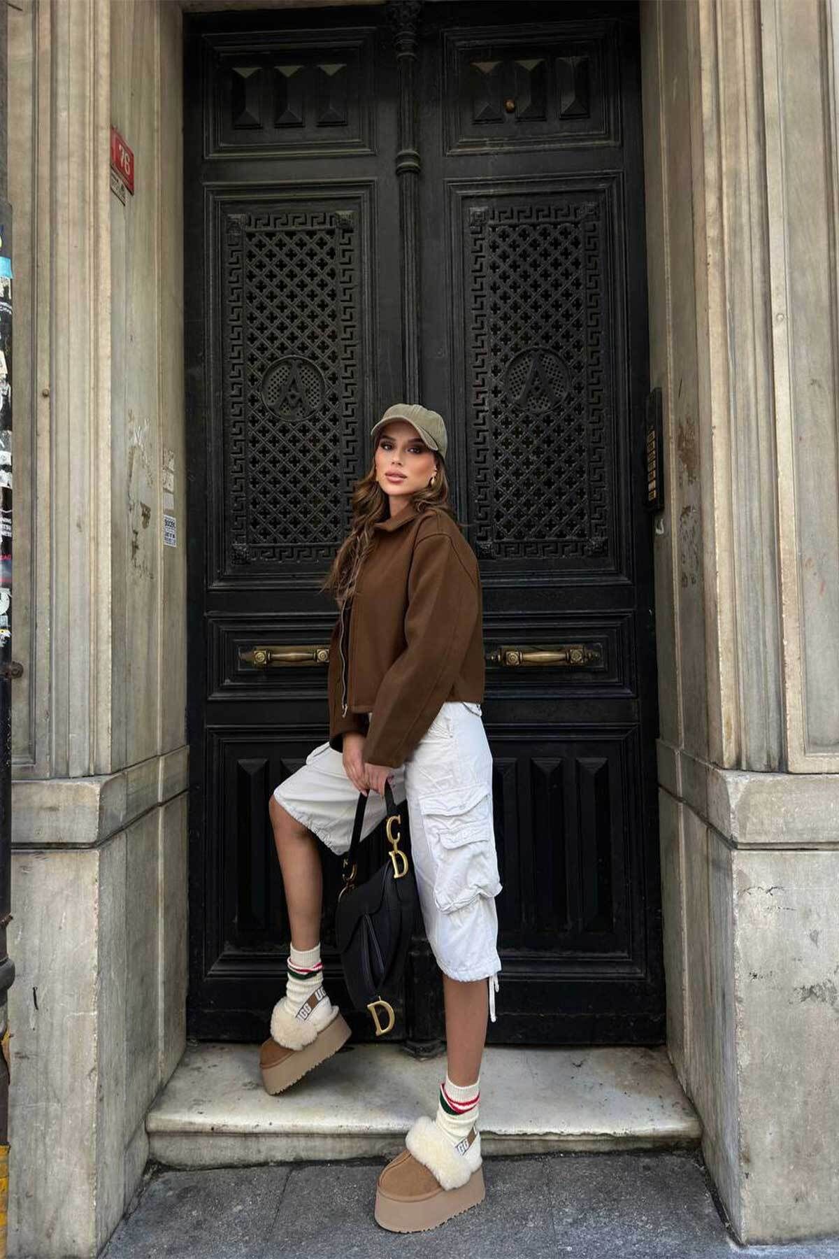 TREND UNISEX KAŞE CEKET KAHVERENGİ TREND UNISEX KAŞE CEKET KAHVERENGİ