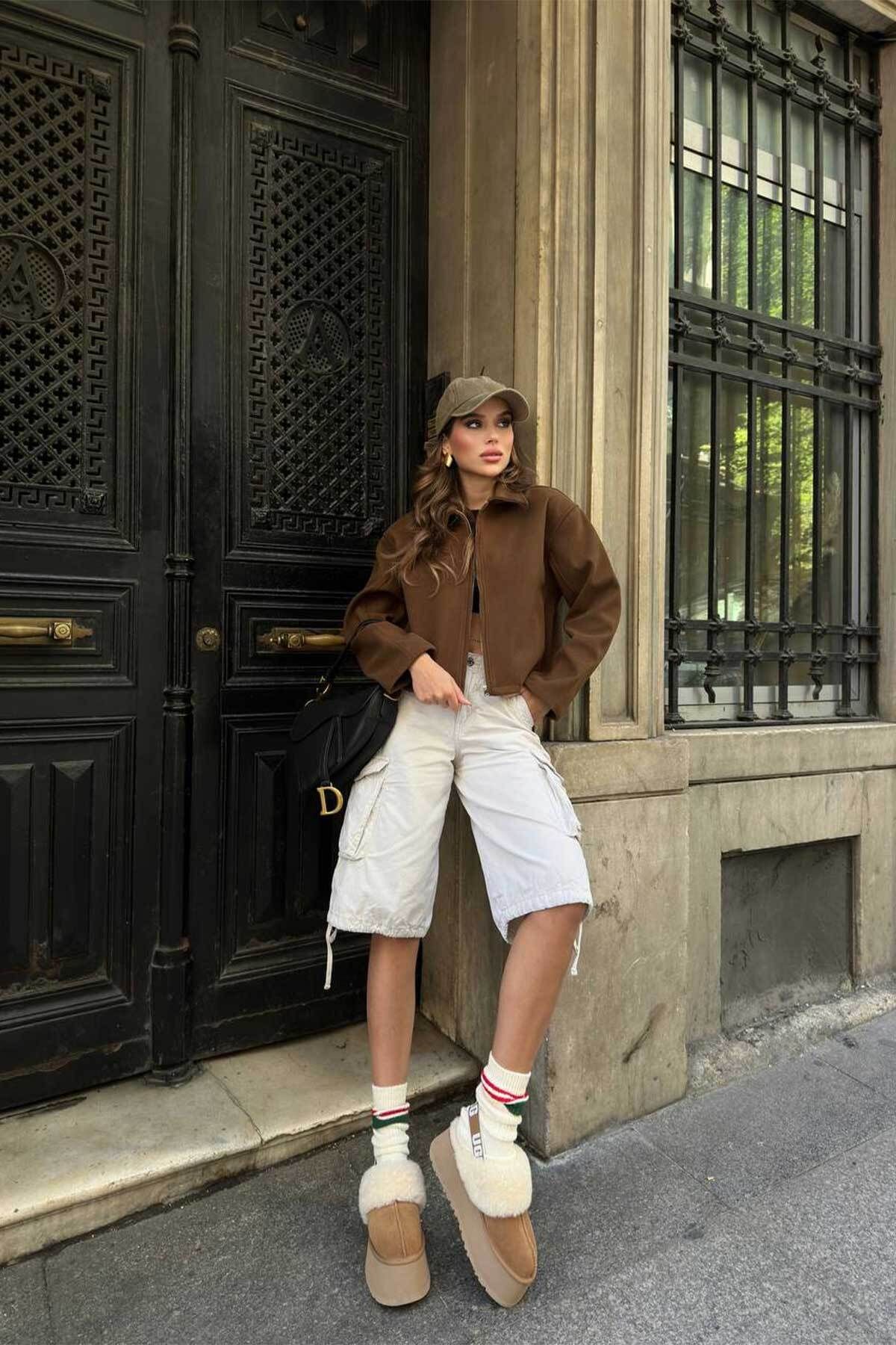 TREND UNISEX KAŞE CEKET KAHVERENGİ TREND UNISEX KAŞE CEKET KAHVERENGİ