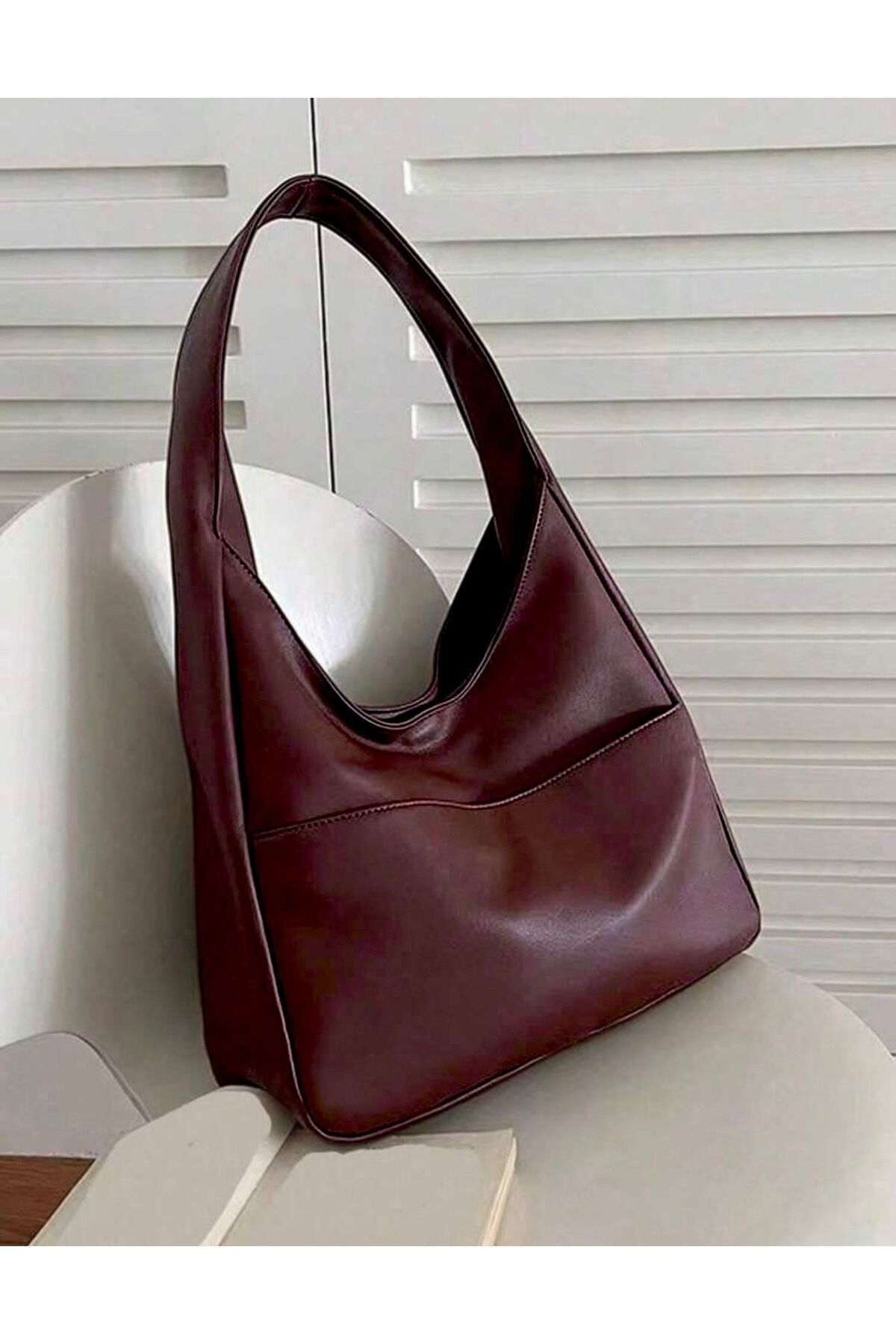 Bordo ön cepli pinterest model askılı omuz çantası