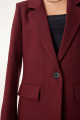 Vatkalı Dokuma Blazer Ceket BORDO LHL0002