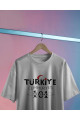 29 Ekim Cumhuriyet Bayramı 101. Yıl Baskılı Unisex Yetişkin - Çocuk Kısa Kollu Beyaz T-shirt