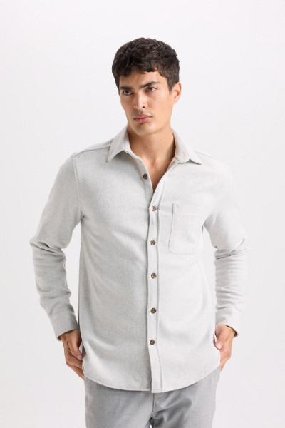 Regular Fit Oduncu Cep Detaylı Basic Düz Uzun Kollu Gömlek A5515AX24AU Regular Fit Oduncu Cep Detaylı Basic Düz Uzun Kollu Gömlek A5515AX24AU