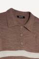 Regular Fit Polo Yaka Düğmeli Çizgili Uzun Kollu Maxi Elbise D6523AXNS Regular Fit Polo Yaka Düğmeli Çizgili Uzun Kollu Maxi Elbise D6523AXNS