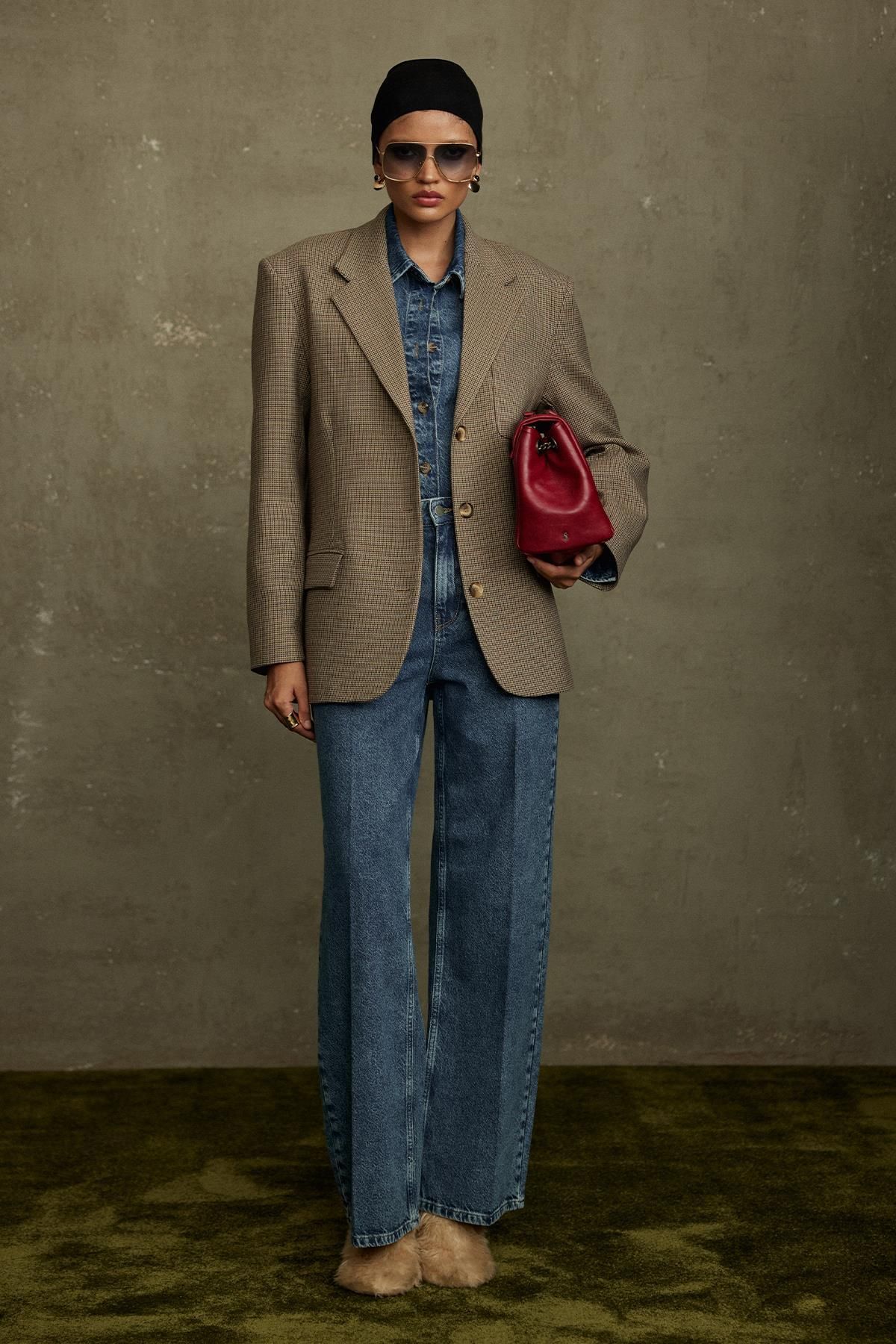 Sütlü Kahve Oldie Ekose Blazer Ceket Sütlü Kahve Oldie Ekose Blazer Ceket