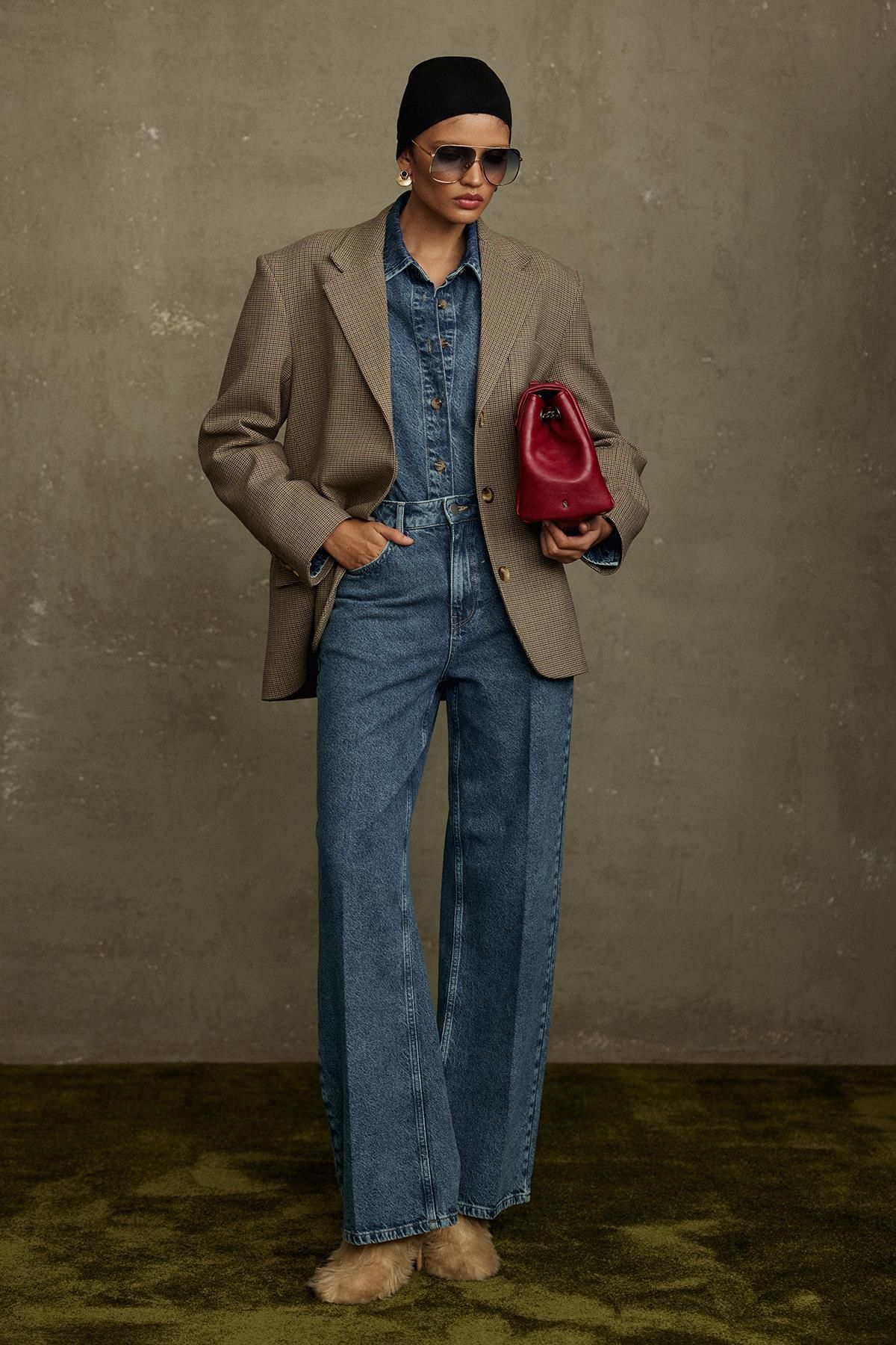 Sütlü Kahve Oldie Ekose Blazer Ceket Sütlü Kahve Oldie Ekose Blazer Ceket