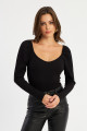 Kadın Siyah Balon Kol Bluz RK42