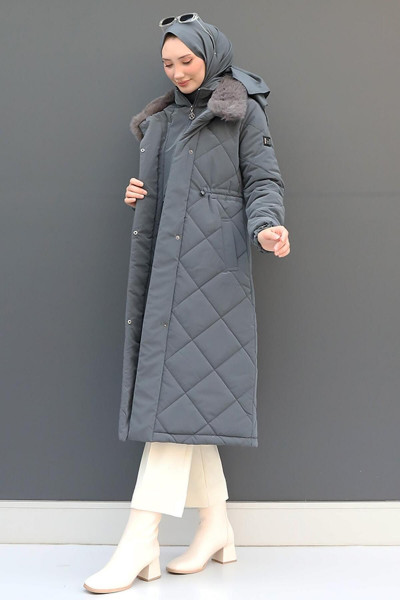Şişme Anorak Mont Koyu Gri Şişme Anorak Mont Koyu Gri